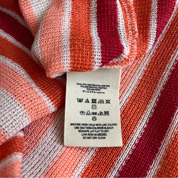 Free People Bridget Sunset Stripe Knit Tank Top size XS Orange Ivory Pink - Picture 9 of 9
